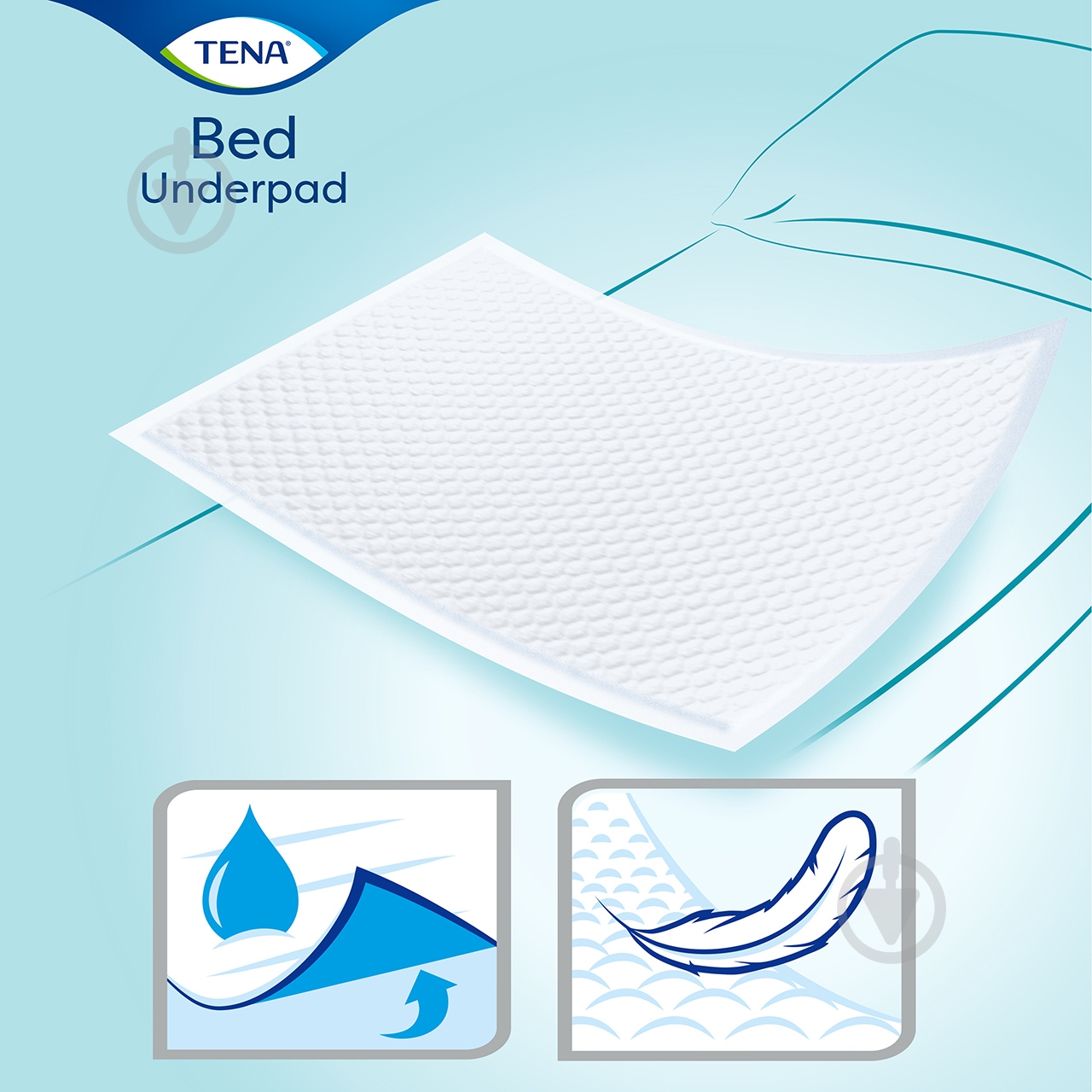 Пеленки Tena Bed Plus 30 шт. 60х60 см белый 770124 - фото 4