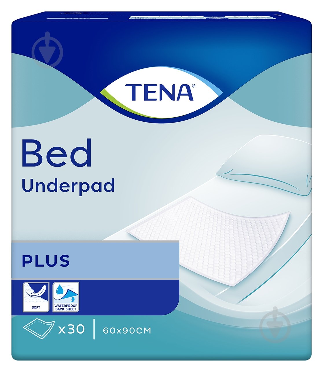 Пеленки Tena Bed Plus 30 шт. 60х90 см белый 770125 - фото 2
