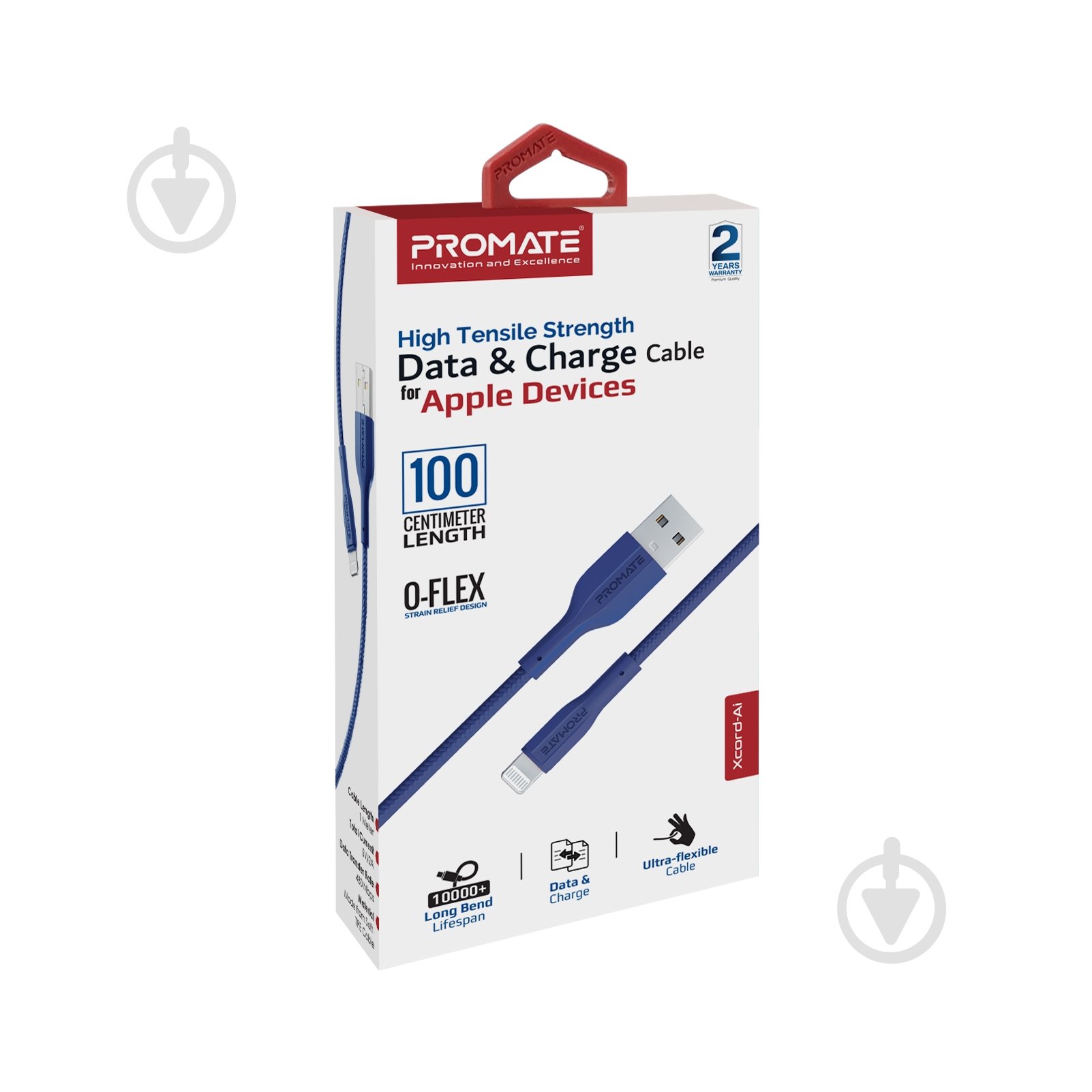 Кабель Promate xCord-Ai USB to Lightning 2А 1 м 1 м темно-синій (xcord-ai.navy) - фото 5