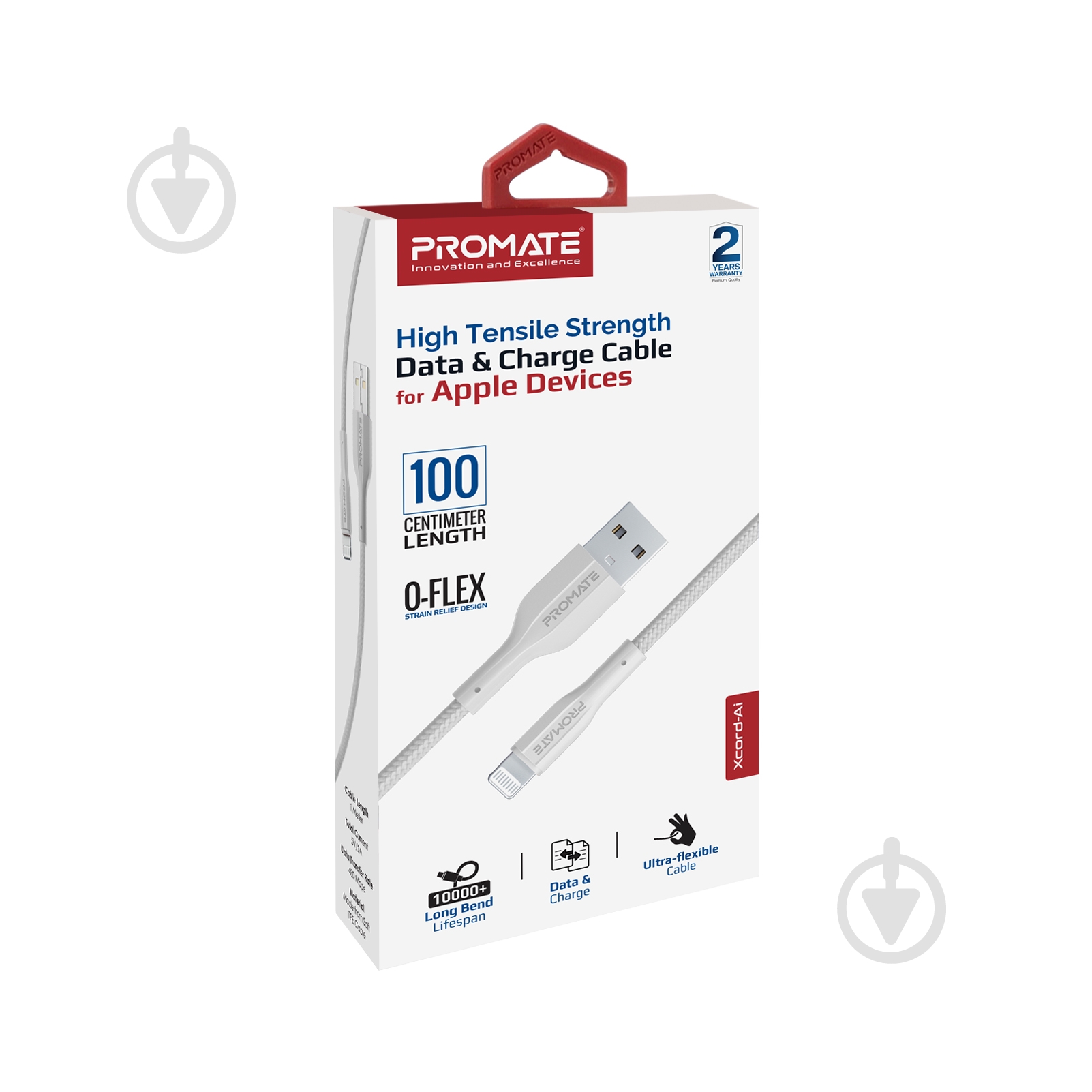 Кабель Promate xCord-Ai USB to Lightning 2А 1 м 1 м білий (xcord-ai.white) - фото 5