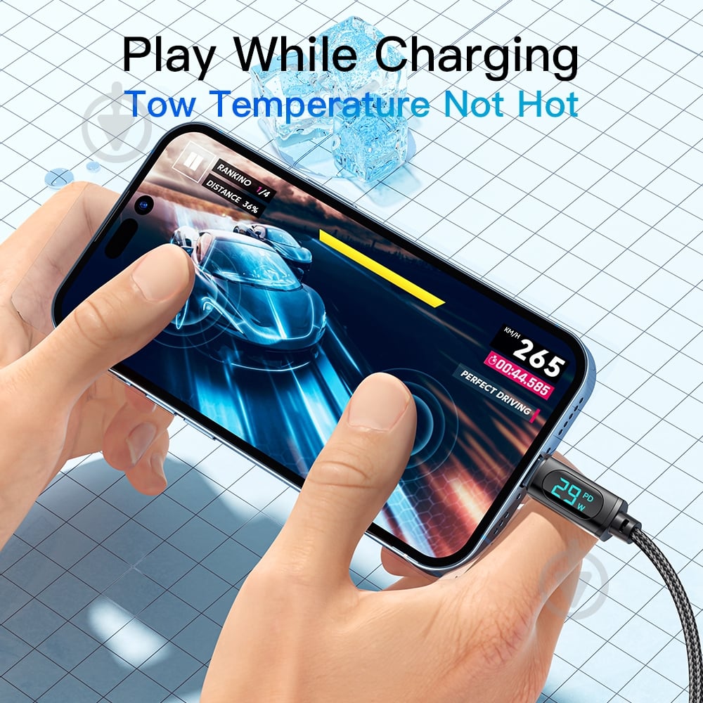 Кабель Essager Enjoy LED Digital Display USB Charging Cable Type C 1 м (EXCTL-XY01-P) - фото 5 Кабель Essager Enjoy LED Digital Display USB Charging Cable Type C 1 м (EXCTL-XY01-P) - фото 5