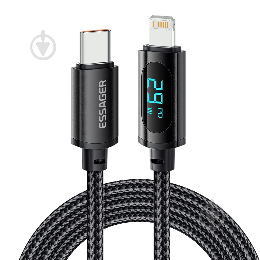 Кабель Essager Enjoy LED Digital Display USB Charging Cable Type C 1 м (EXCTL-XY01-P) - фото 1 Кабель Essager Enjoy LED Digital Display USB Charging Cable Type C 1 м (EXCTL-XY01-P) - фото 1