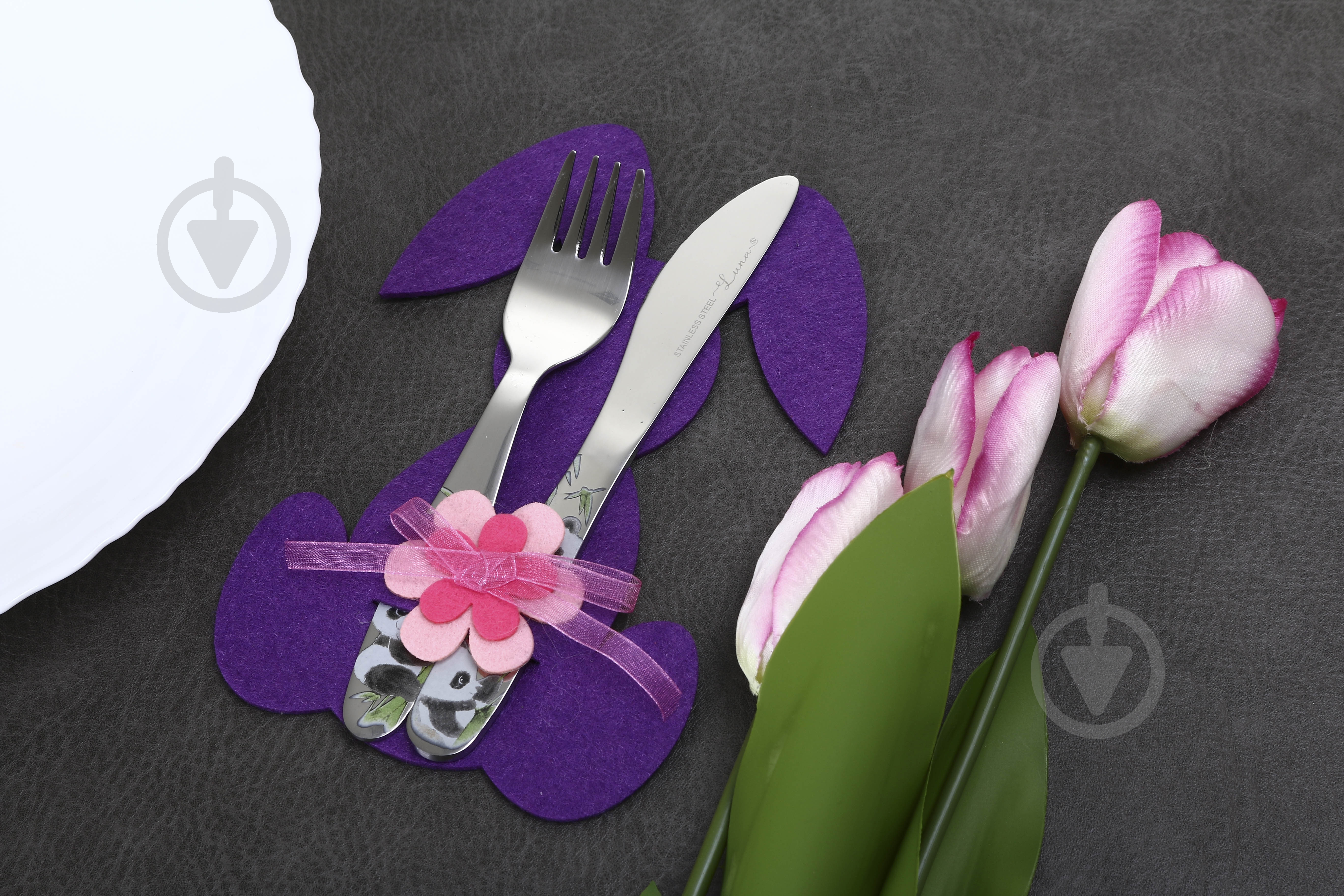 Конверт для столовых приборов Аплі Краплі Rabbit 17x11,5 см сиреневый - фото 3 Конверт для столовых приборов Аплі Краплі Rabbit 17x11,5 см сиреневый - фото 3