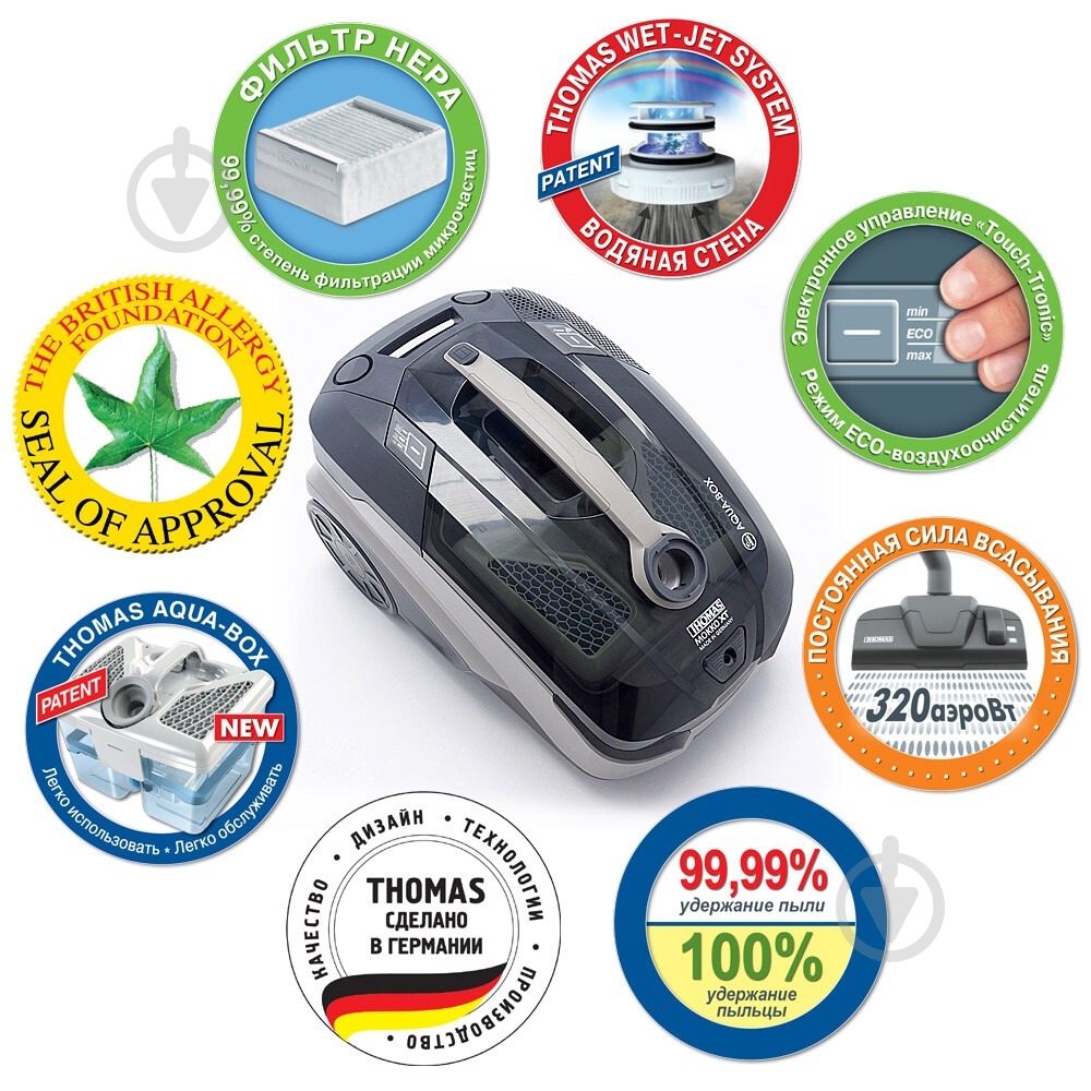 Пылесос THOMAS Mokko XT Aqua-Box (788580/788592) grey - фото 11