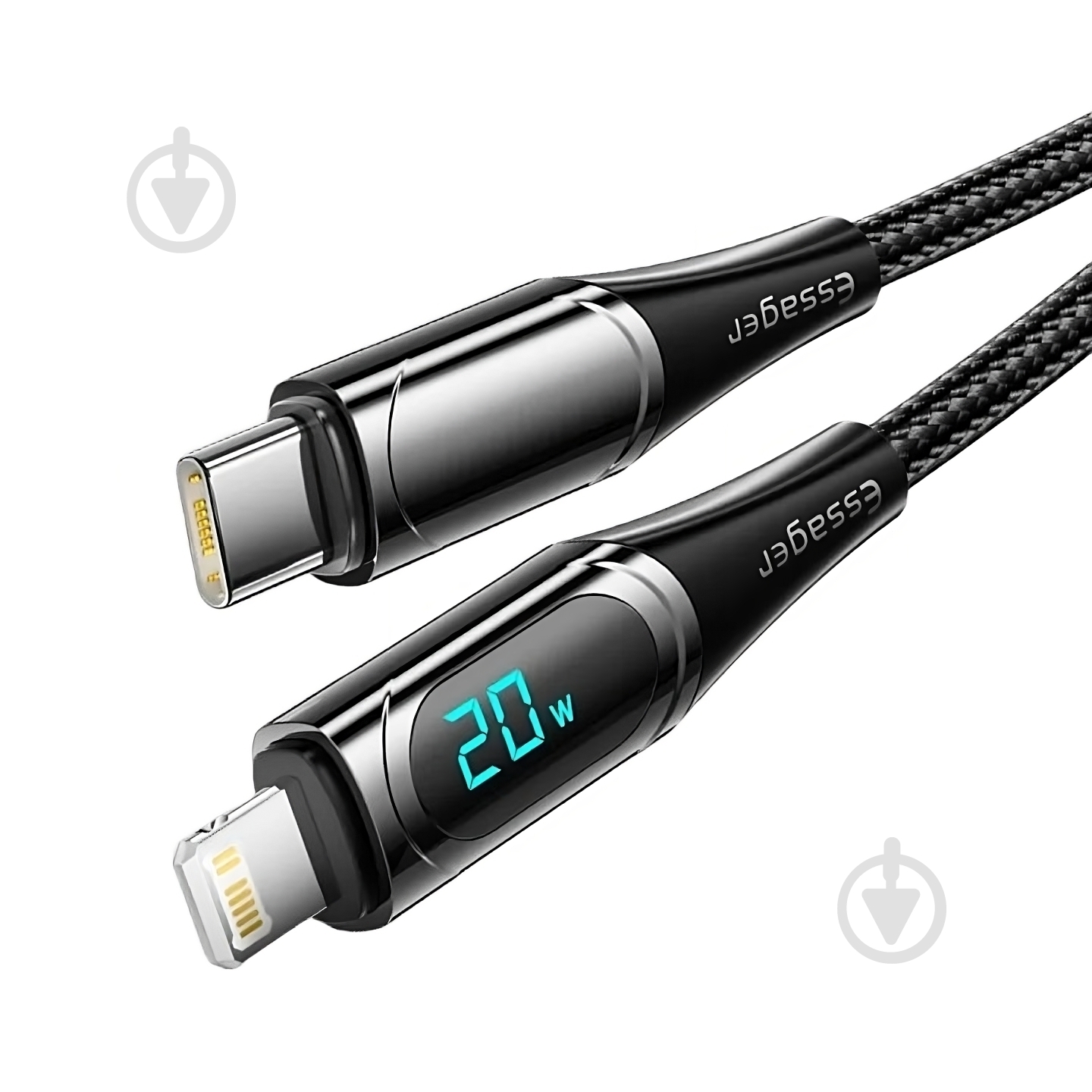 Кабель Essager LED Digital Display PD 20W Fast Charging 2 м черный (EXCTL-YDA01) - фото 3