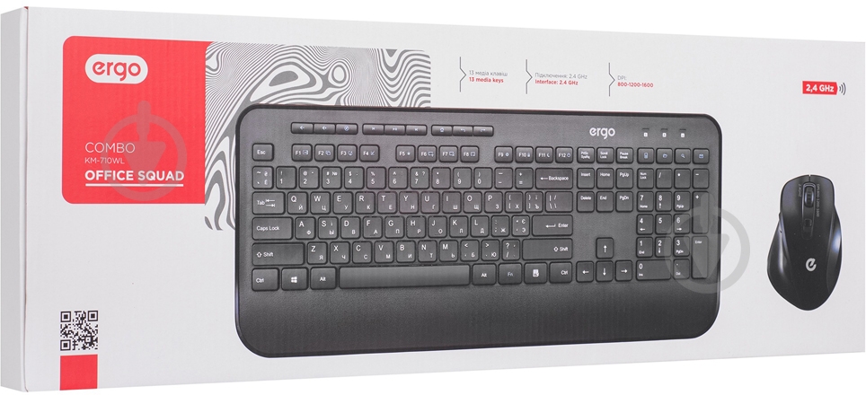 Комплект клавіатура та миша Ergo KM-710WL - фото 12