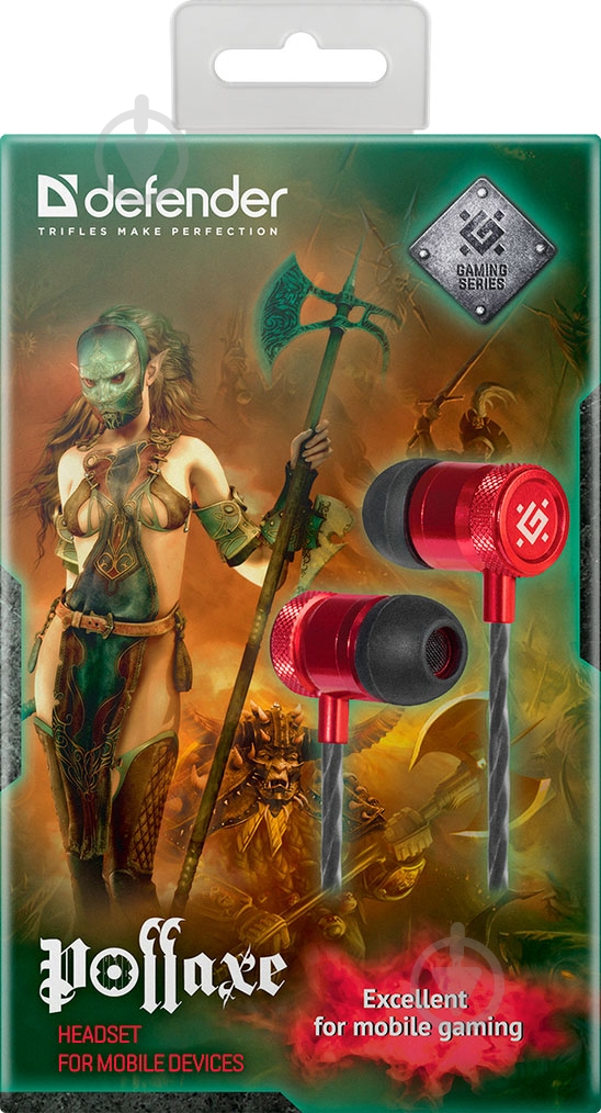Наушники Defender Pollaxe black/red (64453) - фото 2
