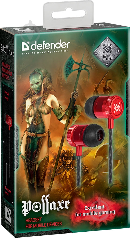 Наушники Defender Pollaxe black/red (64453) - фото 3