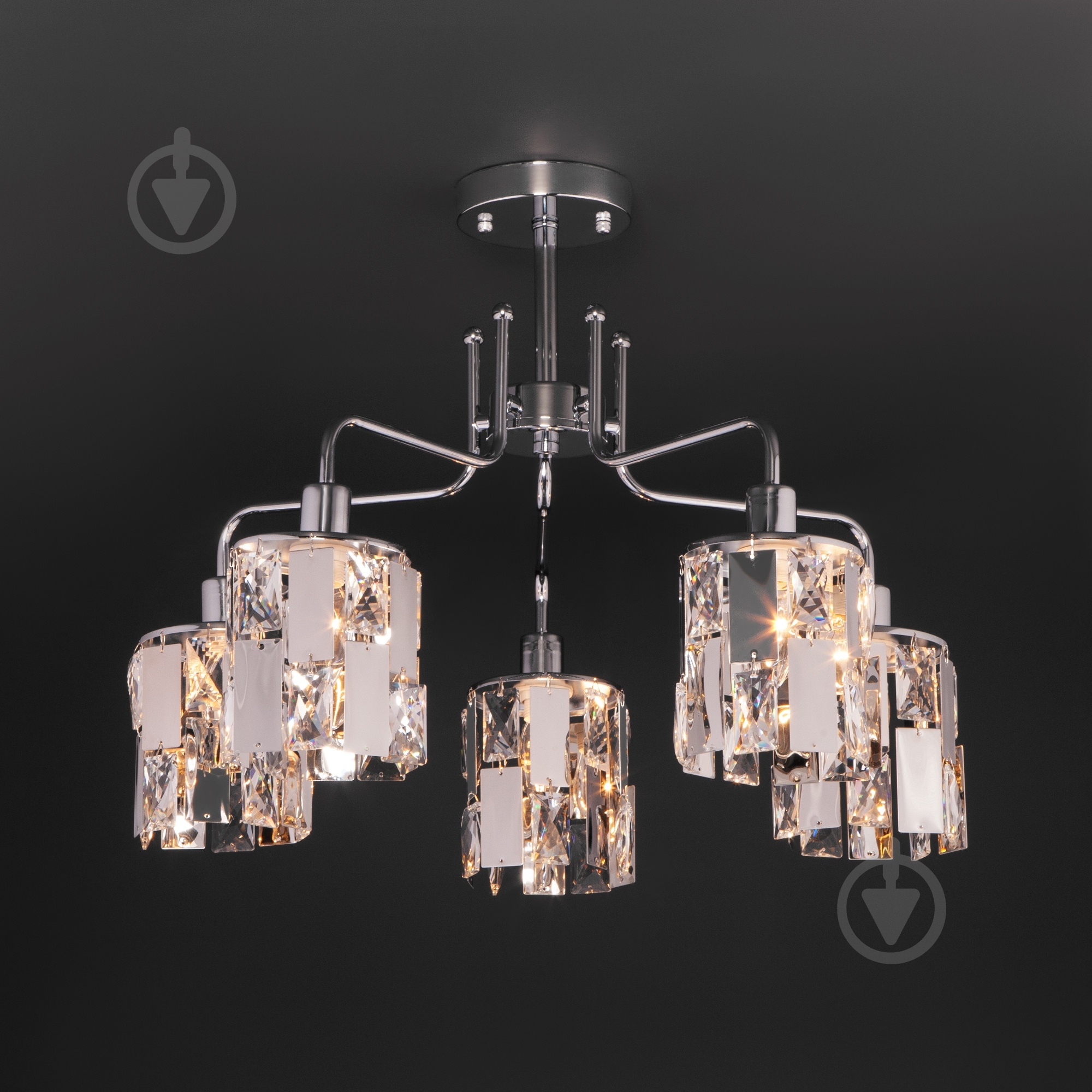 ВІТРИНА! Люстра стельова Strotskis Scoppio 5x60 Вт E14 хром 10101/5 - фото 2