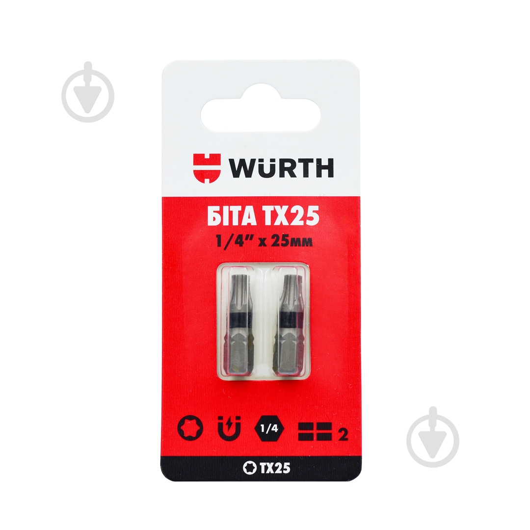 Бита WURTH TX25х25 мм 1/4" 2 шт. 16143125902 - фото 1