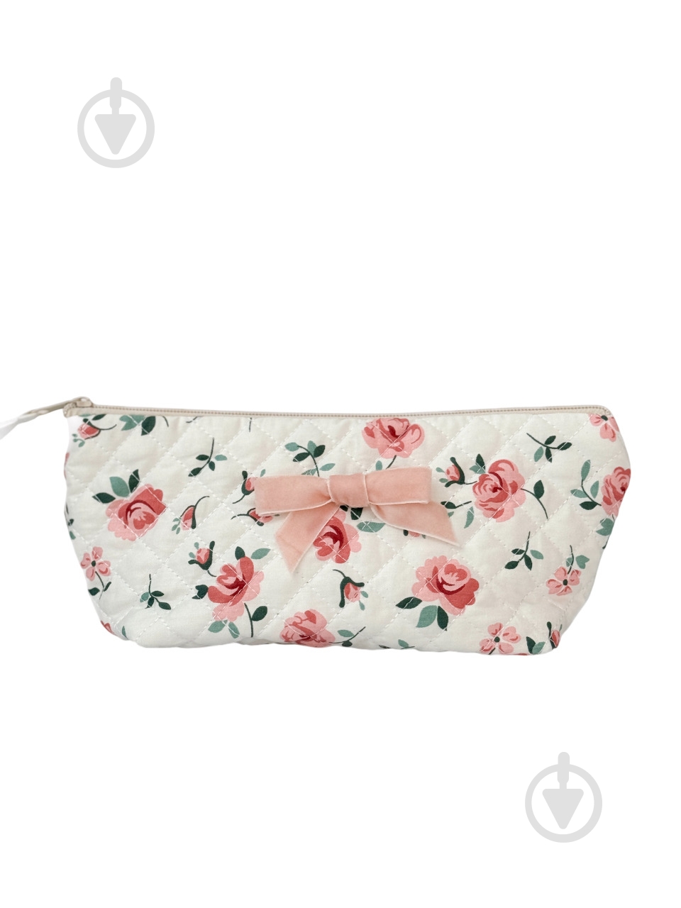 Косметичка MISO accessory стеганая треугольная белая прованс - фото 1