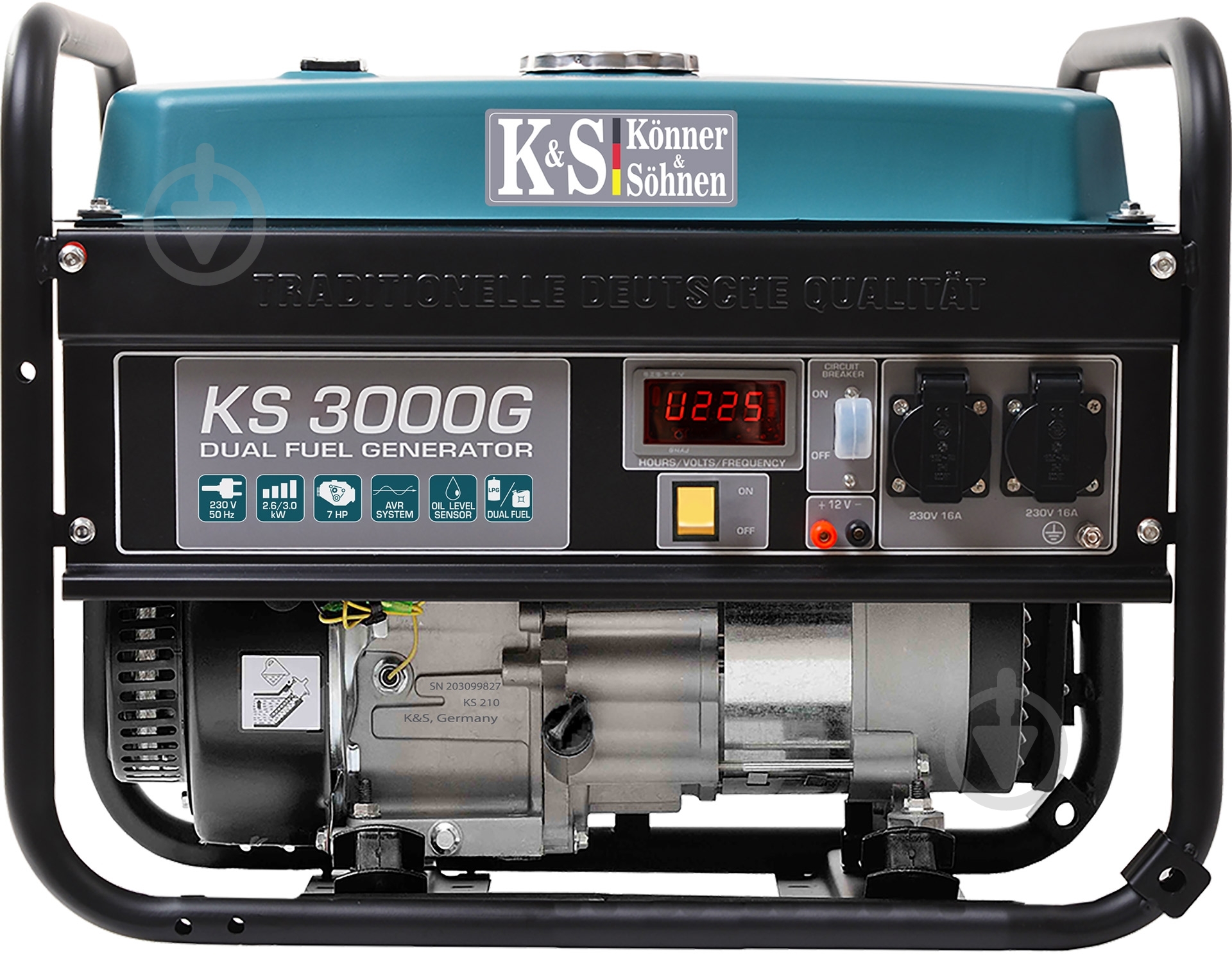 Генератор комбинированный Konner&Sohnen 2,6 кВт / 3 кВт 230 В KS 3000G - фото 2 Генератор комбинированный Konner&Sohnen 2,6 кВт / 3 кВт 230 В KS 3000G - фото 2
