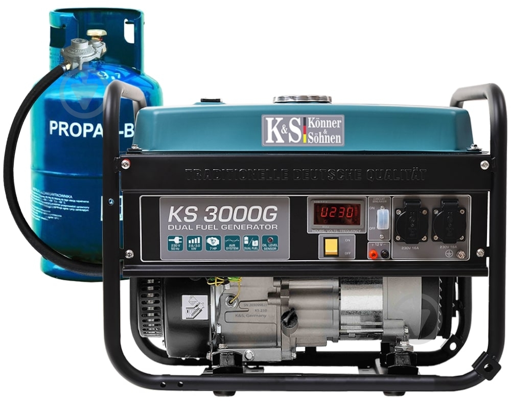 Генератор комбинированный Konner&Sohnen 2,6 кВт / 3 кВт 230 В KS 3000G - фото 3 Генератор комбинированный Konner&Sohnen 2,6 кВт / 3 кВт 230 В KS 3000G - фото 3