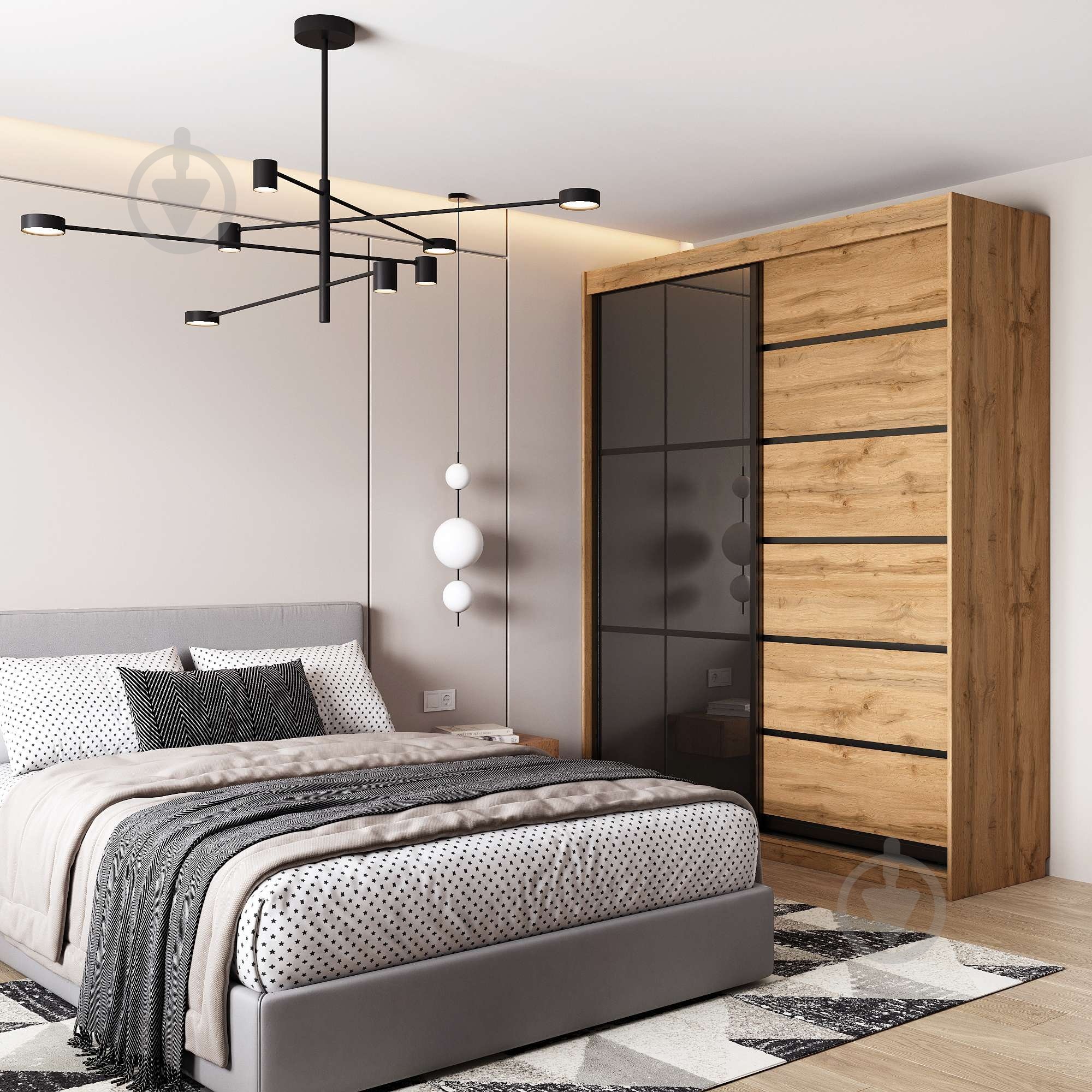 УЦІНКА! Шафа-купе Берегиня ДСП 1900x600x2400 мм дуб тахо двері ДСП скло (УЦ №2847) - фото 4 УЦІНКА! Шафа-купе Берегиня ДСП 1900x600x2400 мм дуб тахо двері ДСП скло (УЦ №2847) - фото 4