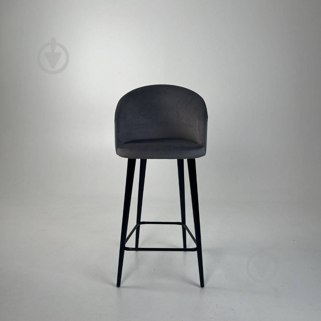 Стілець барний TWINSANN Milano 540x520x1150 мм чорний / темно-сірий - фото 3 Стілець барний TWINSANN Milano 540x520x1150 мм чорний / темно-сірий - фото 3