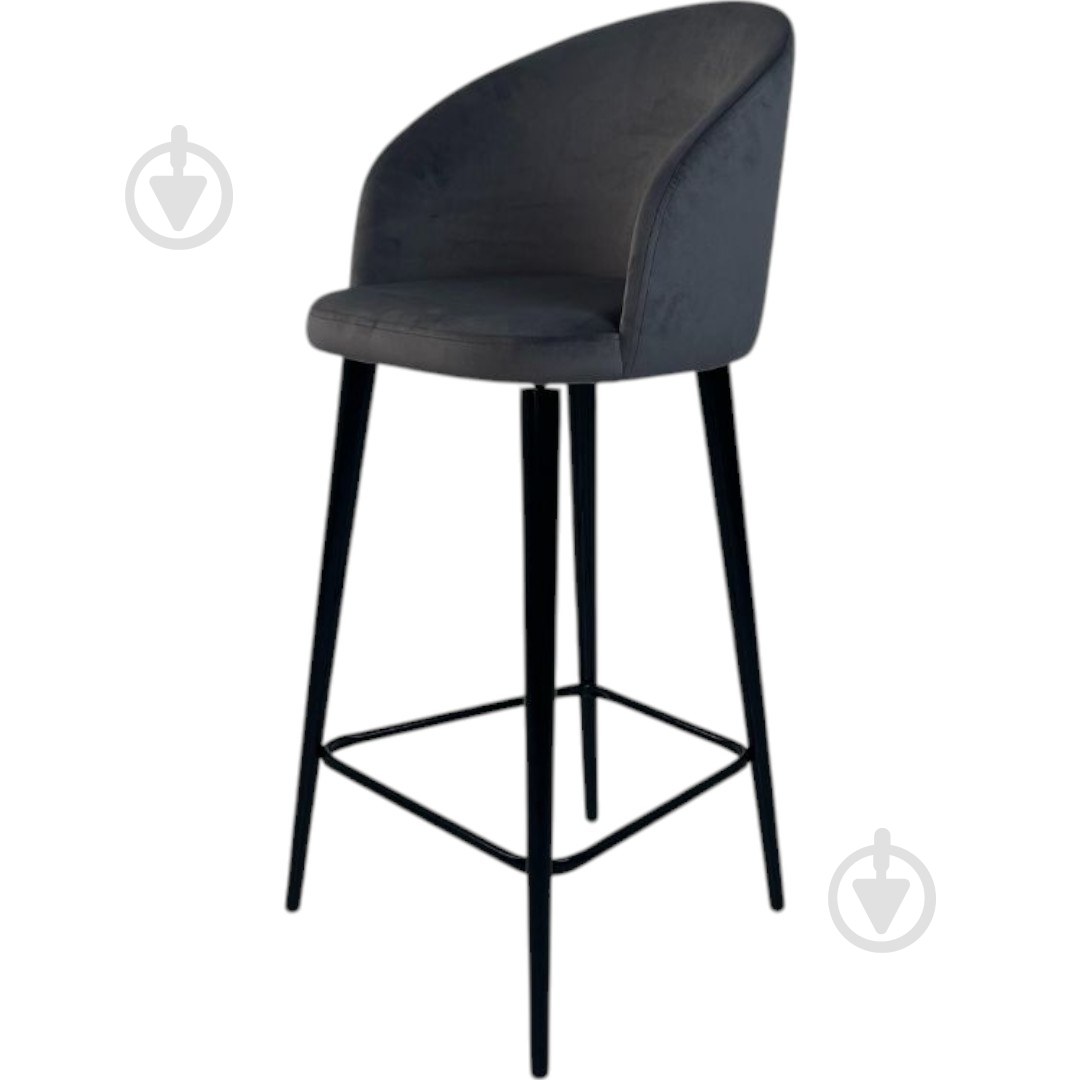 Стілець барний TWINSANN Milano 540x520x1150 мм чорний / темно-сірий - фото 1 Стілець барний TWINSANN Milano 540x520x1150 мм чорний / темно-сірий - фото 1