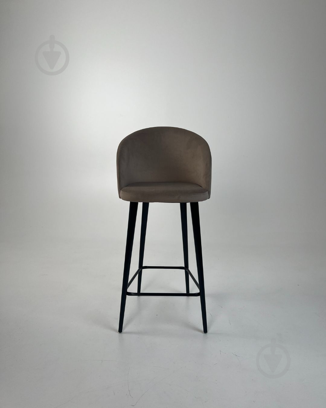 Стілець барний TWINSANN Milano 540x520x1150 мм чорний / коричневий - фото 2