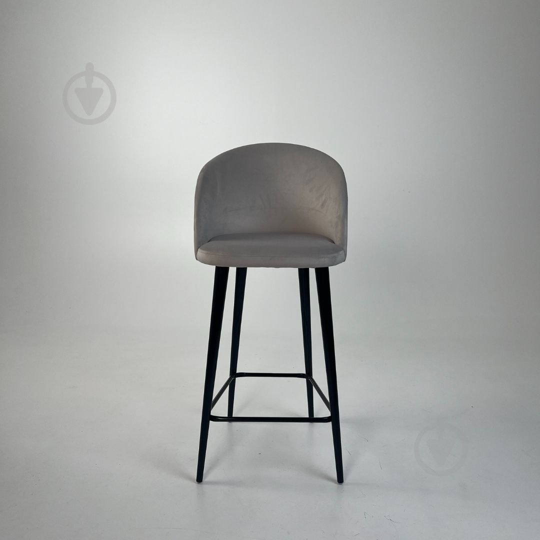 Стул барный TWINSANN Milano 540x520x1150 мм черный / светло-серый - фото 3