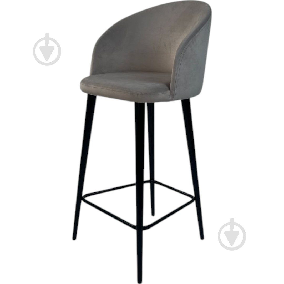 Стул барный TWINSANN Milano 540x520x1150 мм черный / светло-серый - фото 1