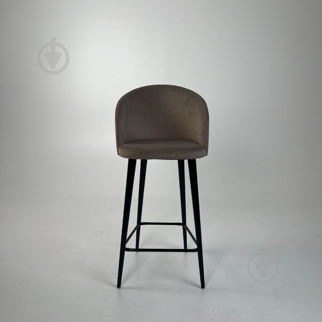 Стілець барний TWINSANN Milano 540x520x1150 мм чорний / бежевий - фото 3