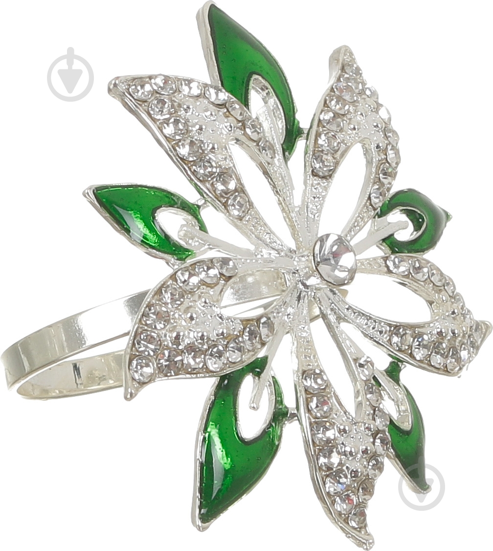 Кольцо для салфеток Fiora Diamond Green Flower YQU9166-2 - фото 1