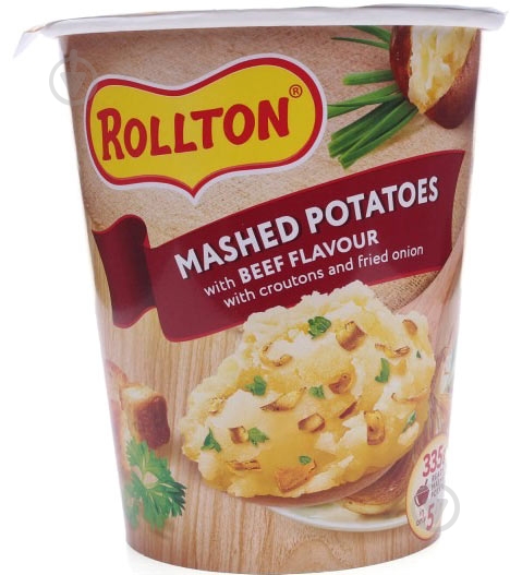 Пюре Роллтон быстрого приготовления со вкусом говядины 55 г 55 г - фото 1 Пюре Роллтон быстрого приготовления со вкусом говядины 55 г 55 г - фото 1