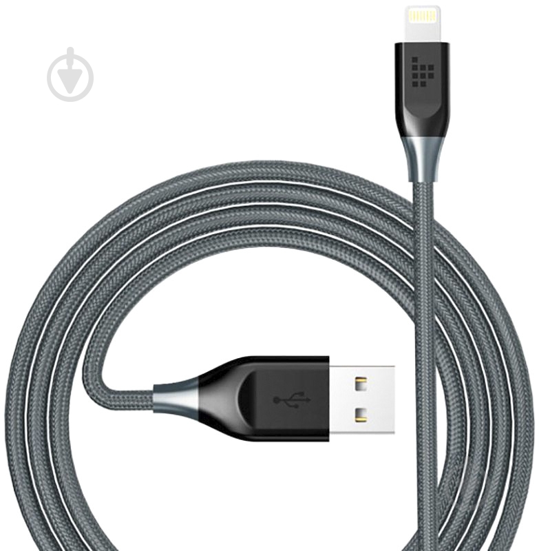 Кабель Tronsmart Lightning – USB 1,2 м серый (59537) MFi 19AWG - фото 1