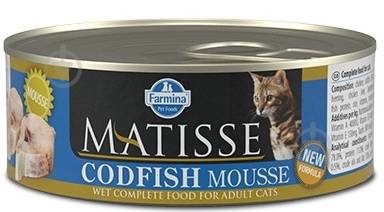 Консерва для котів Farmina Matisse Codfish Mousse з рибою 85 г - фото 1 Консерва для котів Farmina Matisse Codfish Mousse з рибою 85 г - фото 1
