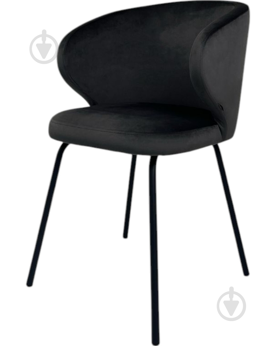 Стілець TWINSANN Matis 550x530x860 мм (ніжки метал) темно-сірий / чорний - фото 1