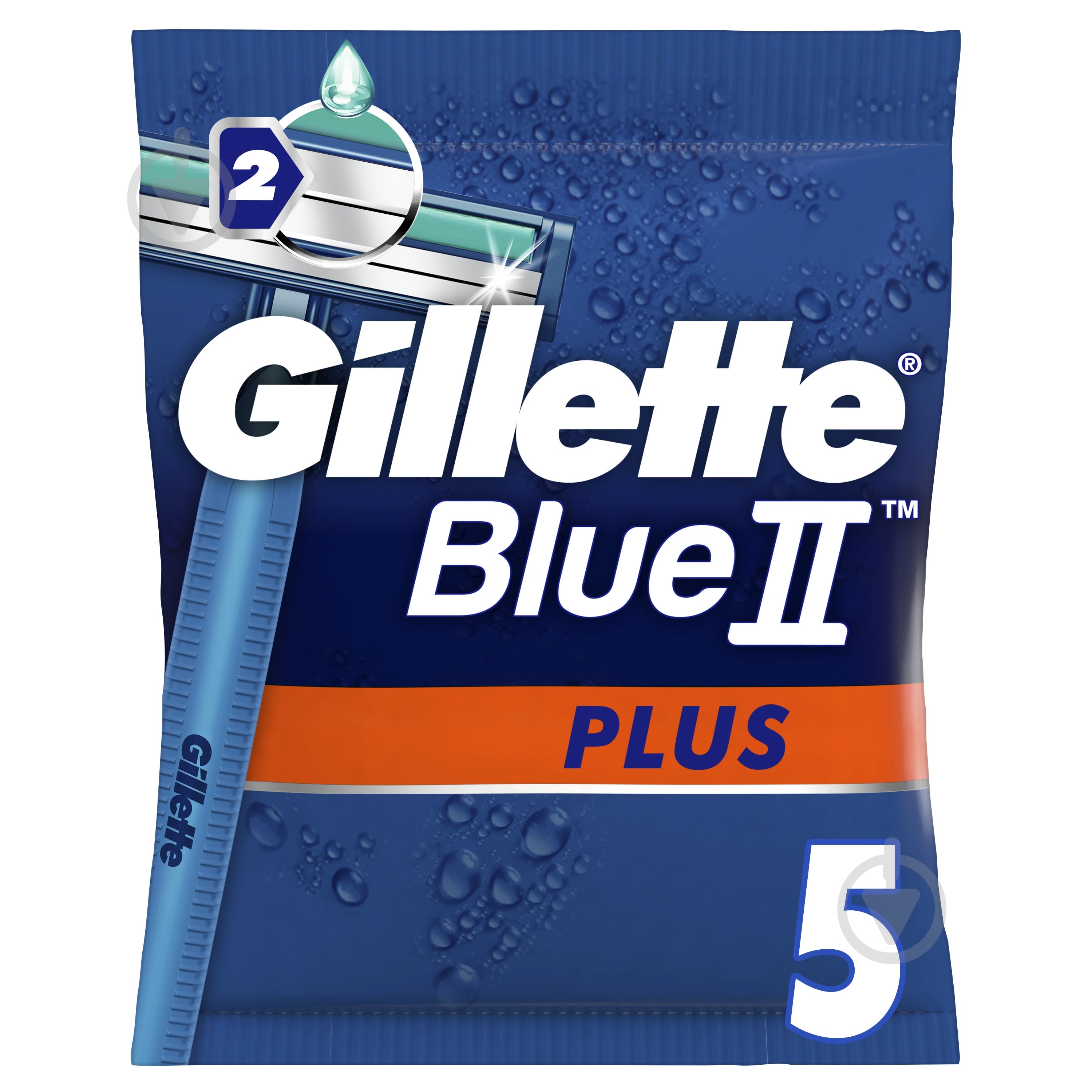 Одноразовая бритва Gillette Blue II Plus 5 шт. - фото 1
