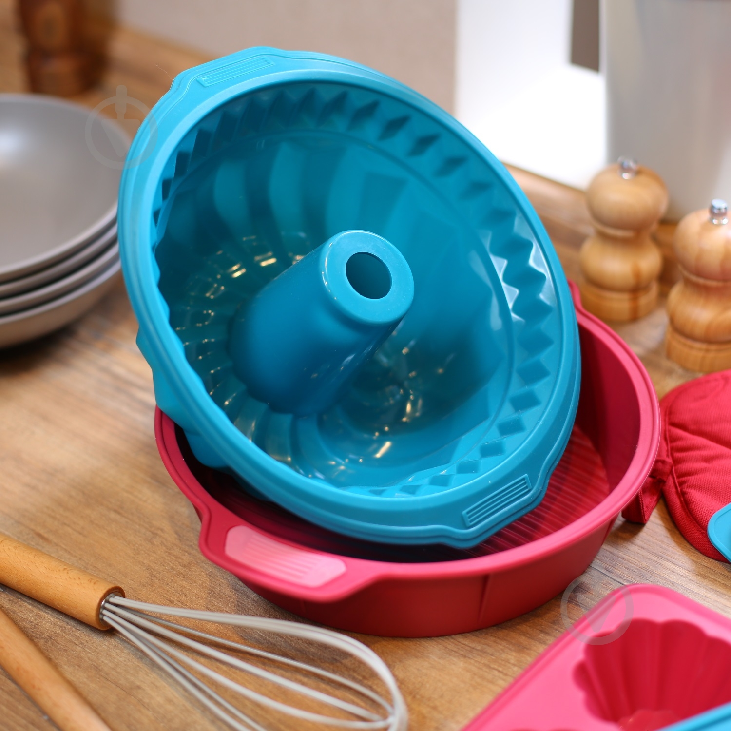 Форма для випікання кексу Smart Kitchen by Flamberg Magic Ring з втулкою 28х24х10.5 см бірюза - фото 2