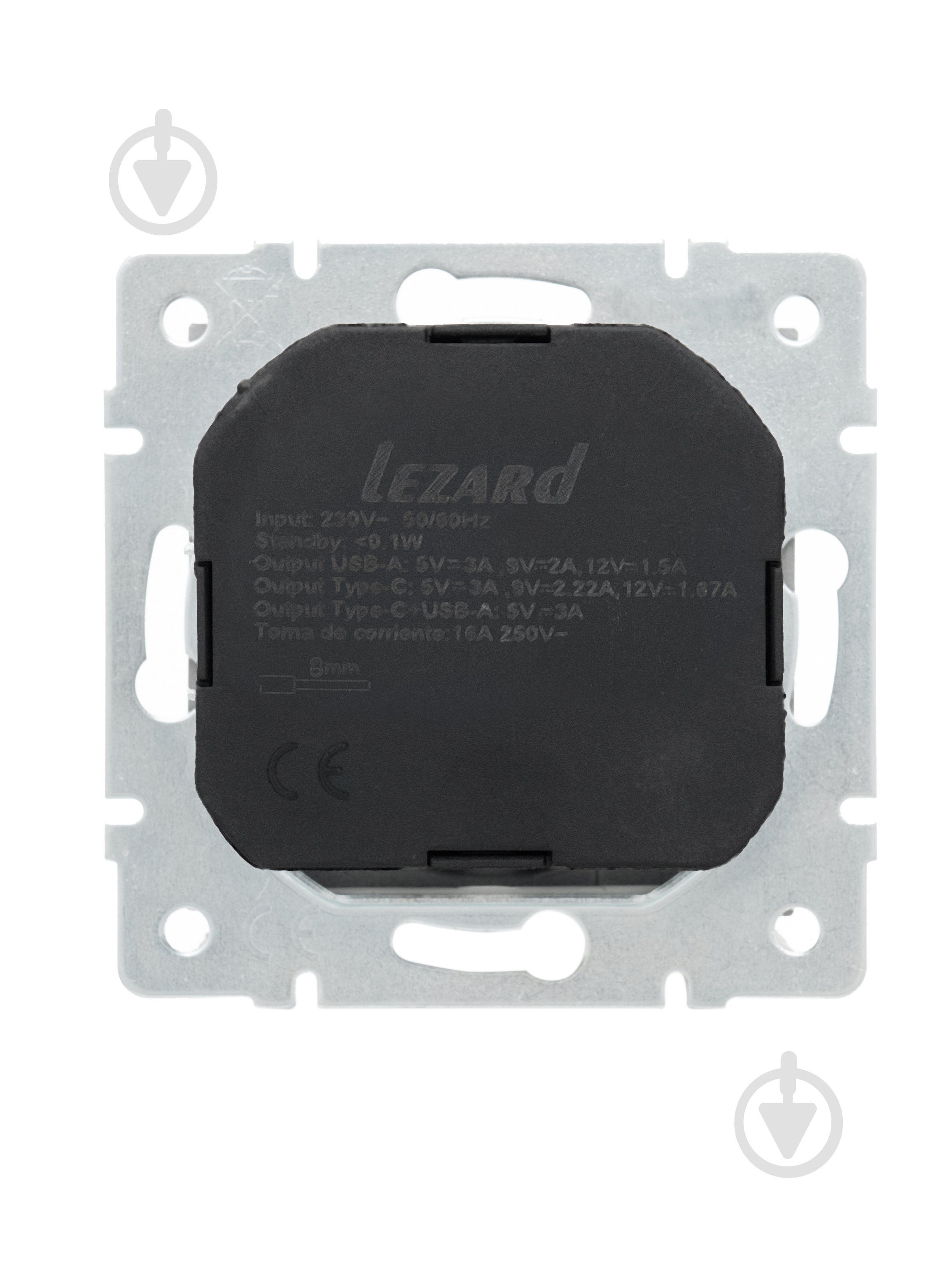 Розетка побутова + USB с заземлением Lezard Vesna серый 742-3588-181TC - фото 4