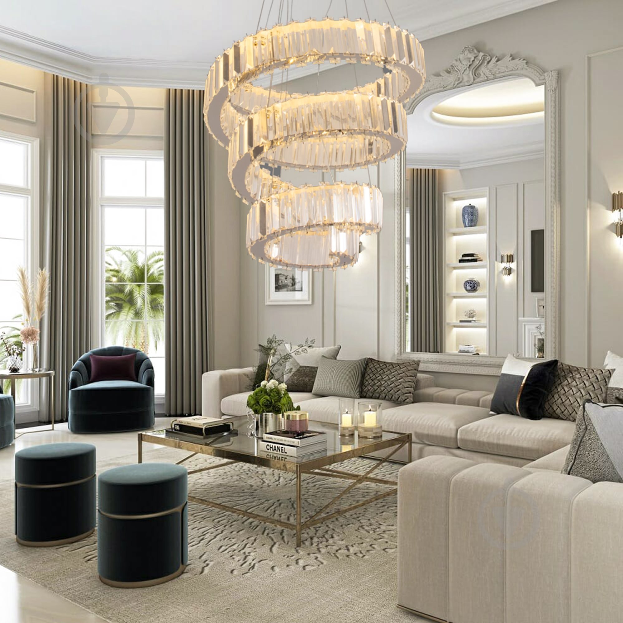 Люстра подвесная Valeso Sirius 1x96 Вт LED-модуль хром B E2073 - фото 7