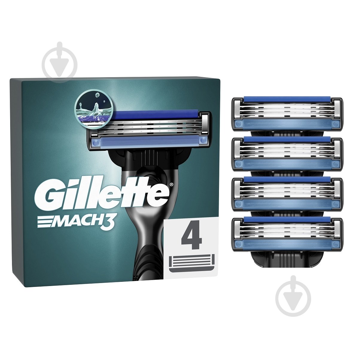 Сменный картридж Gillette Mach 3 4 шт. - фото 1 Сменный картридж Gillette Mach 3 4 шт. - фото 1