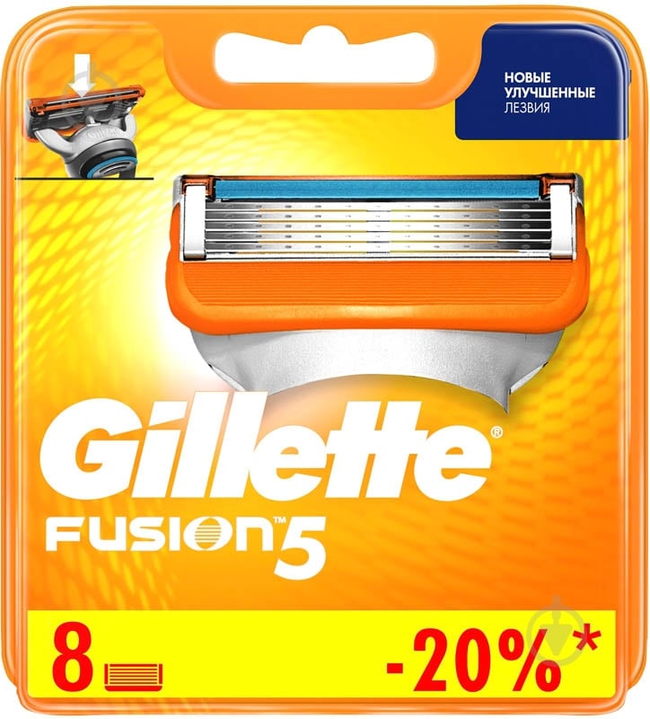 Сменный картридж Gillette Fusion 5 8 шт. - фото 2 Сменный картридж Gillette Fusion 5 8 шт. - фото 2