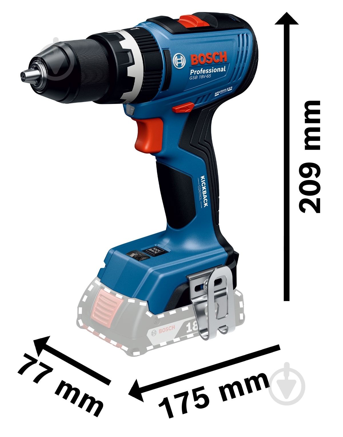 Шуруповерт ударный аккумуляторный Bosch Professional GSB 18V-65 + (L-BOXX) 06019N3301 - фото 3 Шуруповерт ударный аккумуляторный Bosch Professional GSB 18V-65 + (L-BOXX) 06019N3301 - фото 3