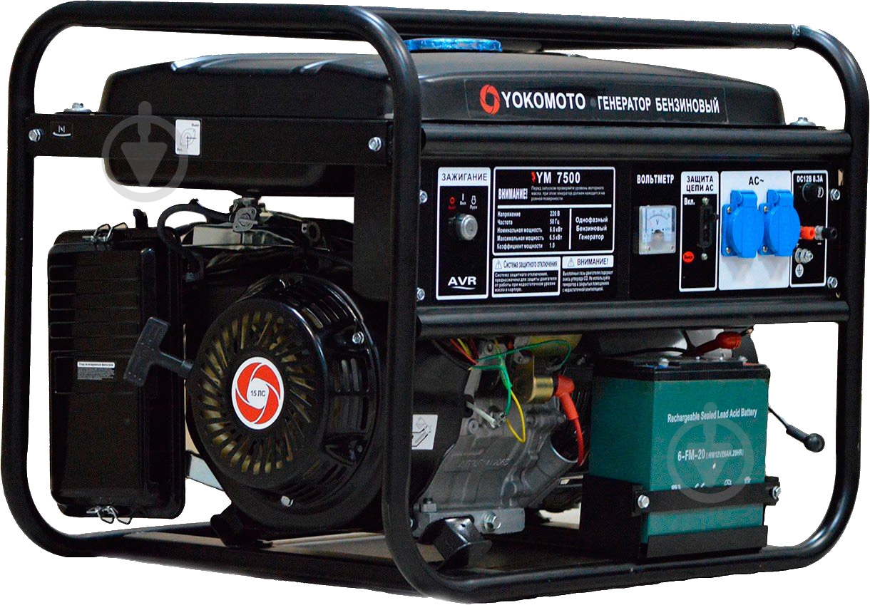 Генератор бензиновый Yokomoto 6 кВт / 6,5 кВт 220 В YM7500 - фото 2