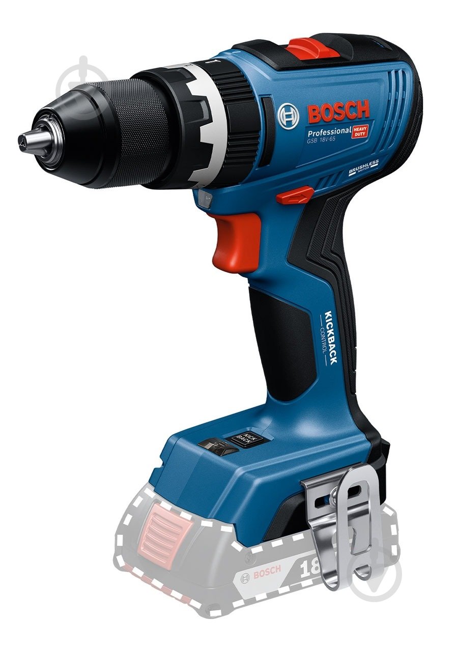 Шуруповерт аккумуляторный Bosch Professional GSB 18V-65 (solo) 06019N3300 - фото 1