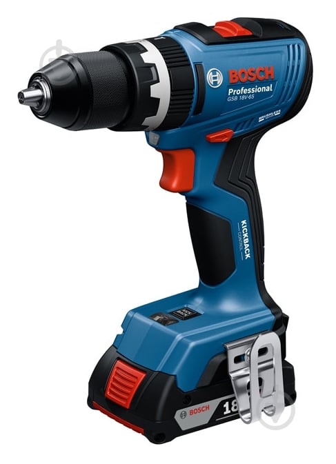 Шуруповерт ударний акумуляторний Bosch Professional GSB 18V-65 + 06019N3100 - фото 2