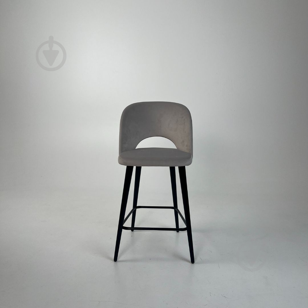 Стілець барний TWINSANN Маrk 580x500x980 мм чорний / світло-сірий - фото 3