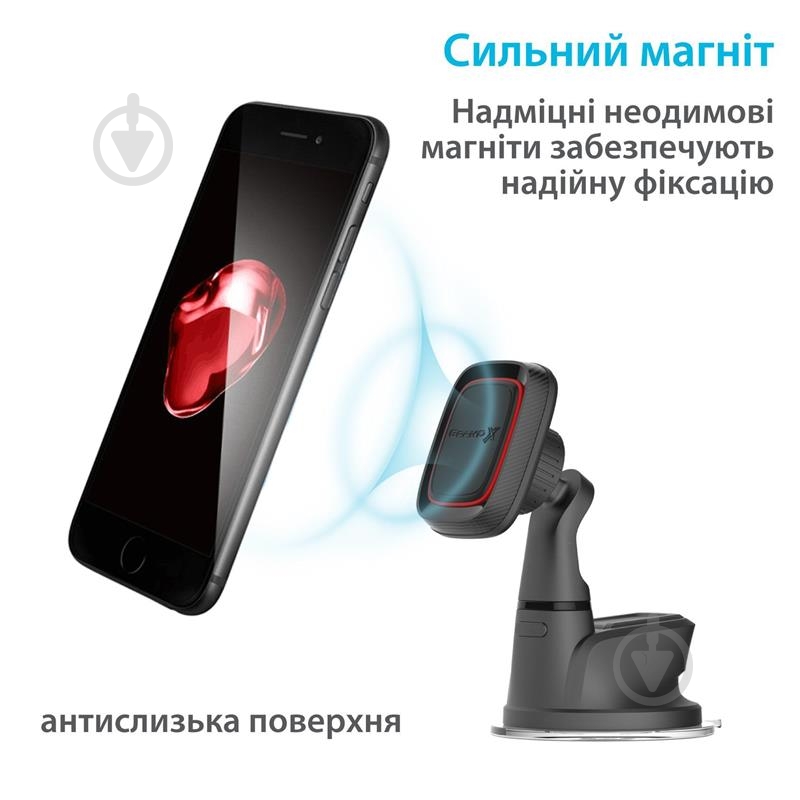Автодержатель магнитный Grand-X MT-05 черный - фото 3 Автодержатель магнитный Grand-X MT-05 черный - фото 3