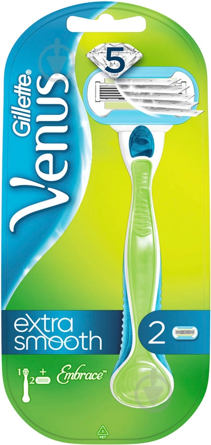Станок для бритья Venus Extra Smooth Embrace со сменными картриджами 2 шт. - фото 1 Станок для бритья Venus Extra Smooth Embrace со сменными картриджами 2 шт. - фото 1