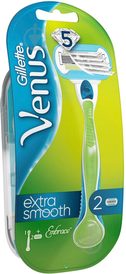 Станок для бритья Venus Extra Smooth Embrace со сменными картриджами 2 шт. - фото 2 Станок для бритья Venus Extra Smooth Embrace со сменными картриджами 2 шт. - фото 2