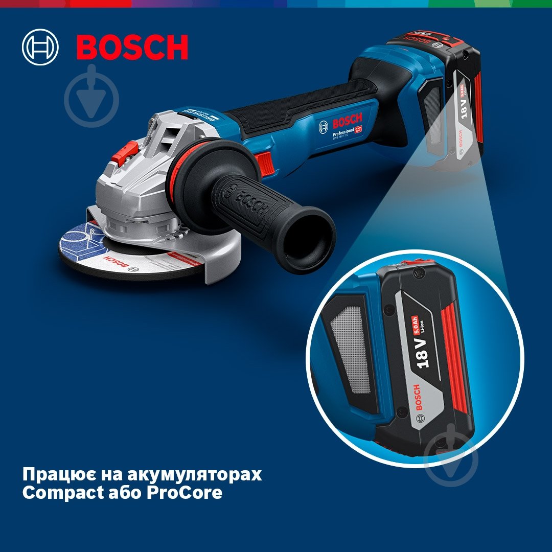 Болгарка (кутова шліфмашина) Bosch Professional GWS 18V-11 S 06019N4000 акумуляторна безщіткова - фото 4