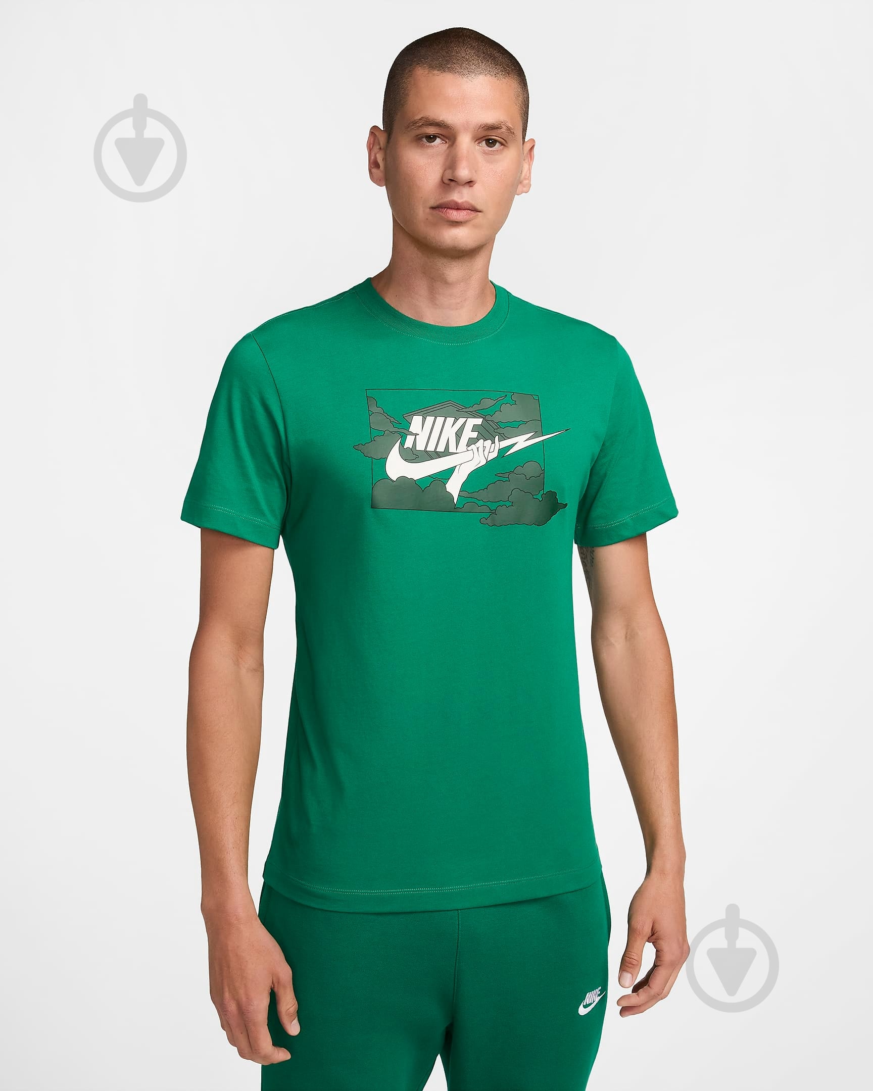 ᐉ Футболка Nike M NSW TEE HBR SSNL CLUB FZ5419-365 р.2XL зеленый