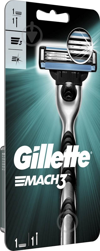 Станок для бритья Gillette Mach 3 со сменным картриджем 1 шт. - фото 3