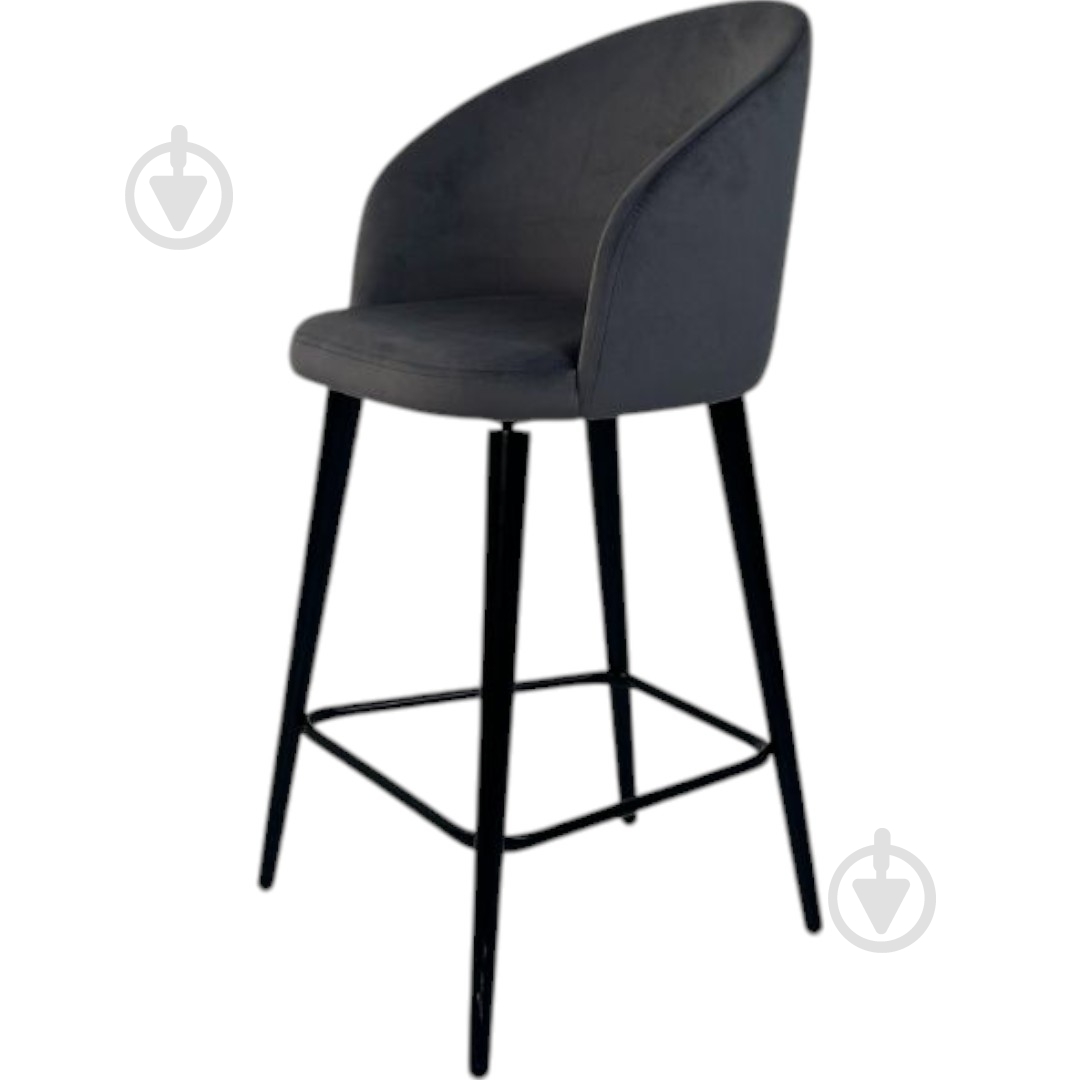 Стул барный TWINSANN Milano 540x520x1030 мм черный / темно-серый - фото 1 Стул барный TWINSANN Milano 540x520x1030 мм черный / темно-серый - фото 1