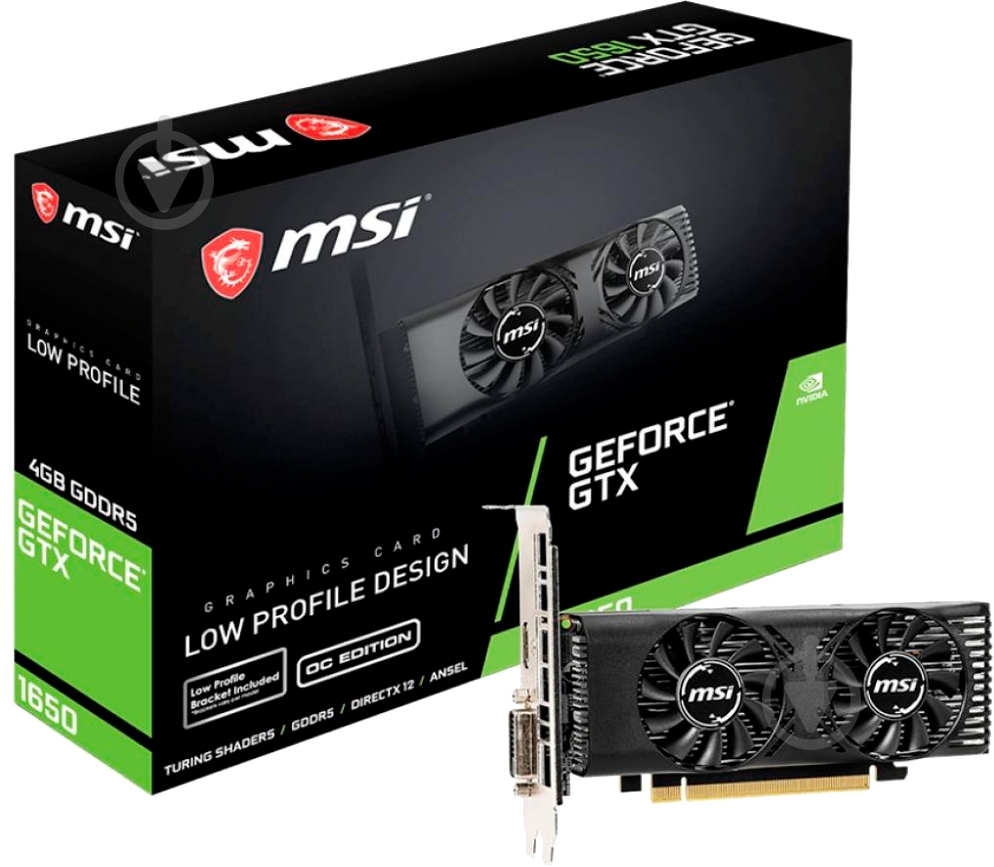 Видеокарта MSI GeForce GTX 1650 LP OC 4GB GDDR5 128bit (GTX 1650 4GT LP OC) - фото 5 Видеокарта MSI GeForce GTX 1650 LP OC 4GB GDDR5 128bit (GTX 1650 4GT LP OC) - фото 5