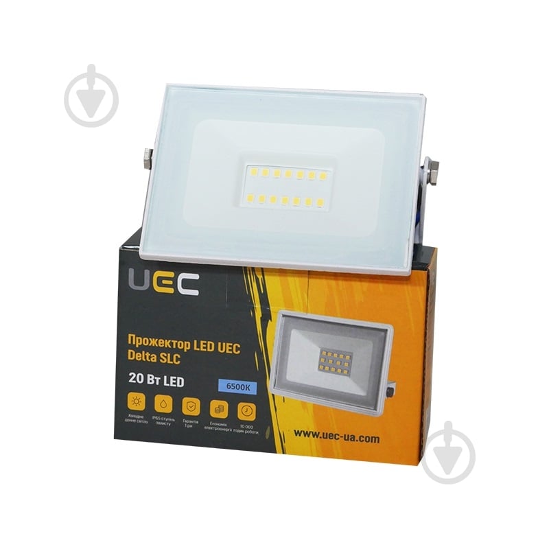 Прожектор світлодіодний LED UEC Delta SLC 6500K 20 Вт IP65 білий SLC-20-IP65-0-W - фото 2 Прожектор світлодіодний LED UEC Delta SLC 6500K 20 Вт IP65 білий SLC-20-IP65-0-W - фото 2