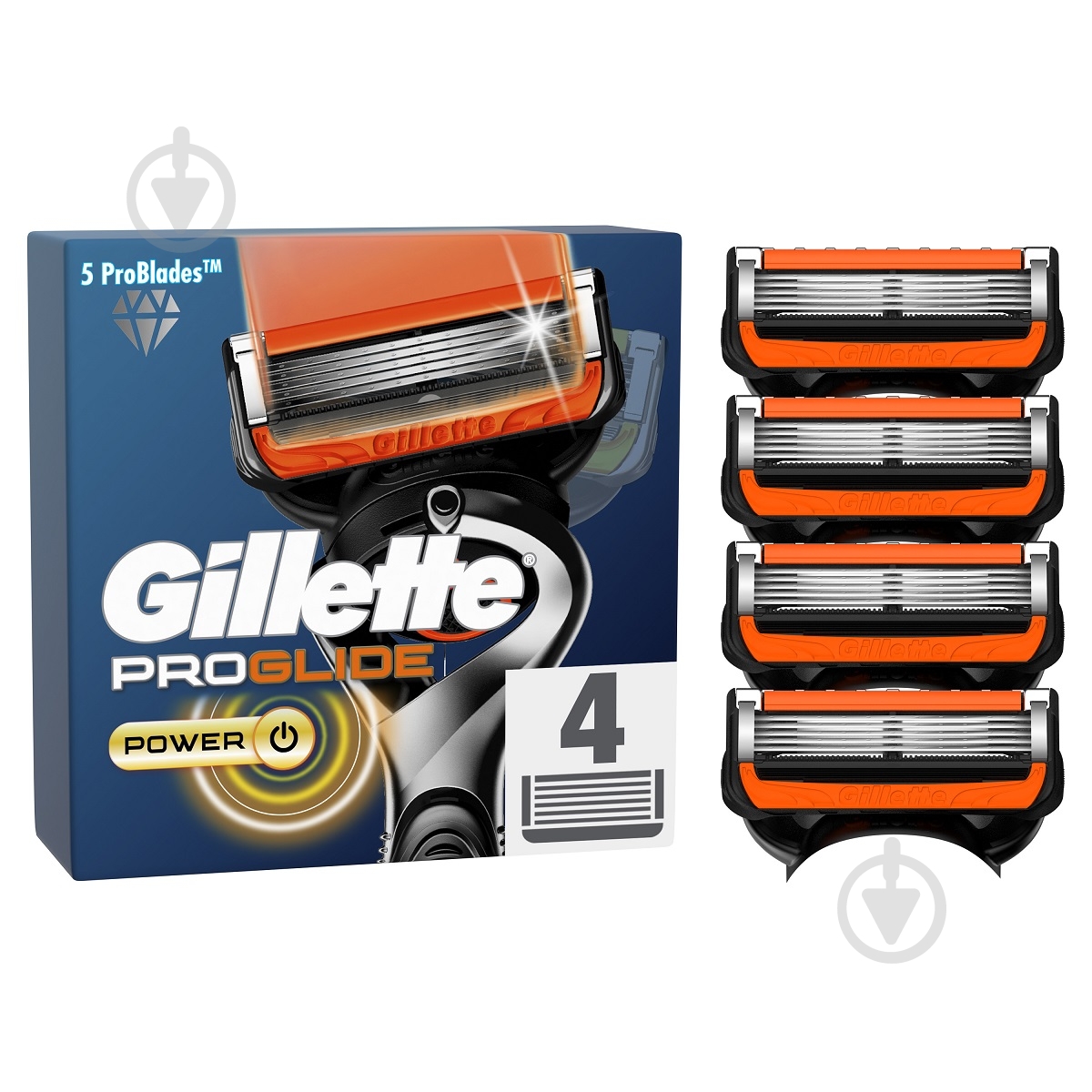 Сменный картридж GILLETTE ProGlide Power 4 шт. - фото 1 Сменный картридж GILLETTE ProGlide Power 4 шт. - фото 1